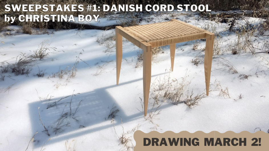 Danish cord woven seat stool by Christina Boy